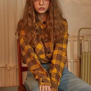 [Unisex] Double Pocket Check Shirt - Green